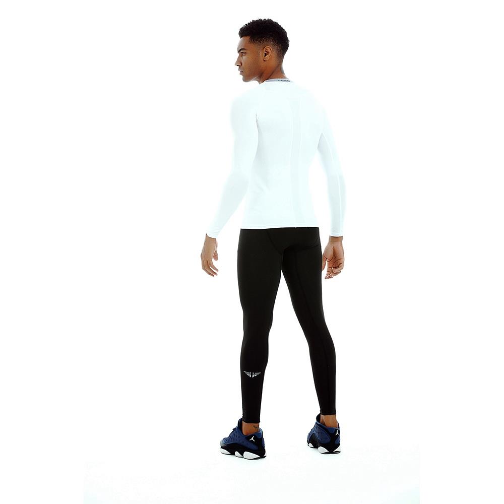 AK34 Men Fitness Sports Training Elastic Long Sleeve Tops T-Shirts Size L - White
