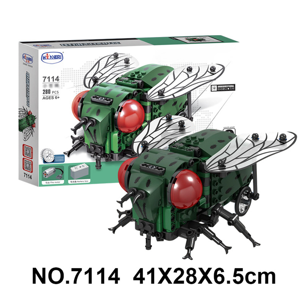 Mofun 7114 280PCS DIY Electric Fly Assembling Building Blocks RC Smart Robot With Automatic Obstacle Avoidance