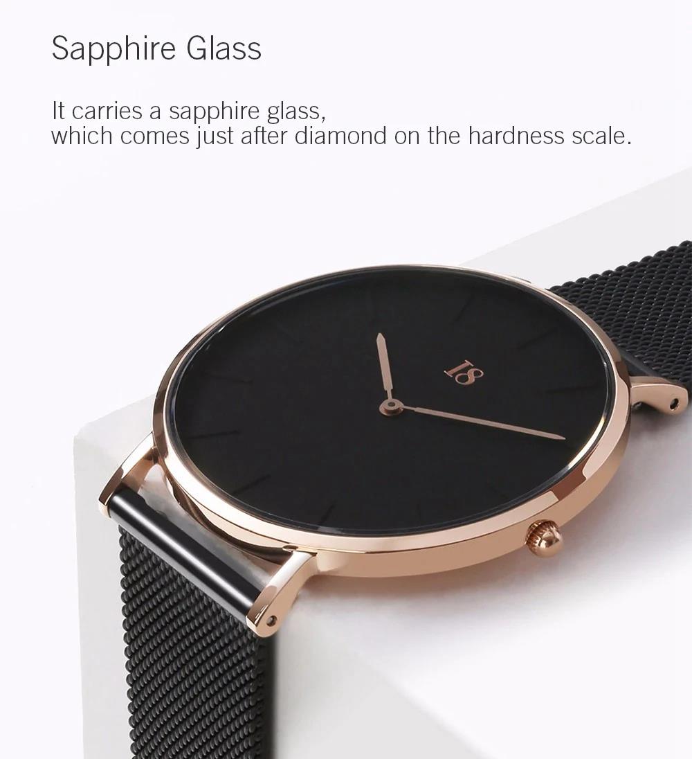 Xiaomi I8 Men's Quartz Wristwatch Stainless Steel Citizen Quartz Movement - Black+Black