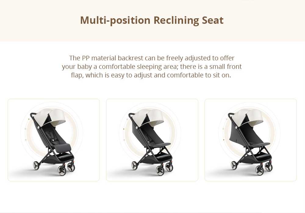 Xiaomi MiTU Folding Stroller Multifunctional Trolley Case Pushchair for Babies - Grey
