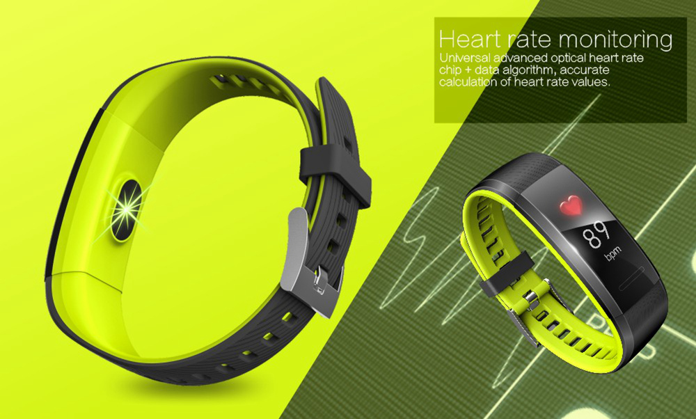 Makibes SR1 Smart Bracelet 0.96 Inch LCD Screen Heart Rate Sleep Monitor IP68 Waterproof Band Support Strava - Gray