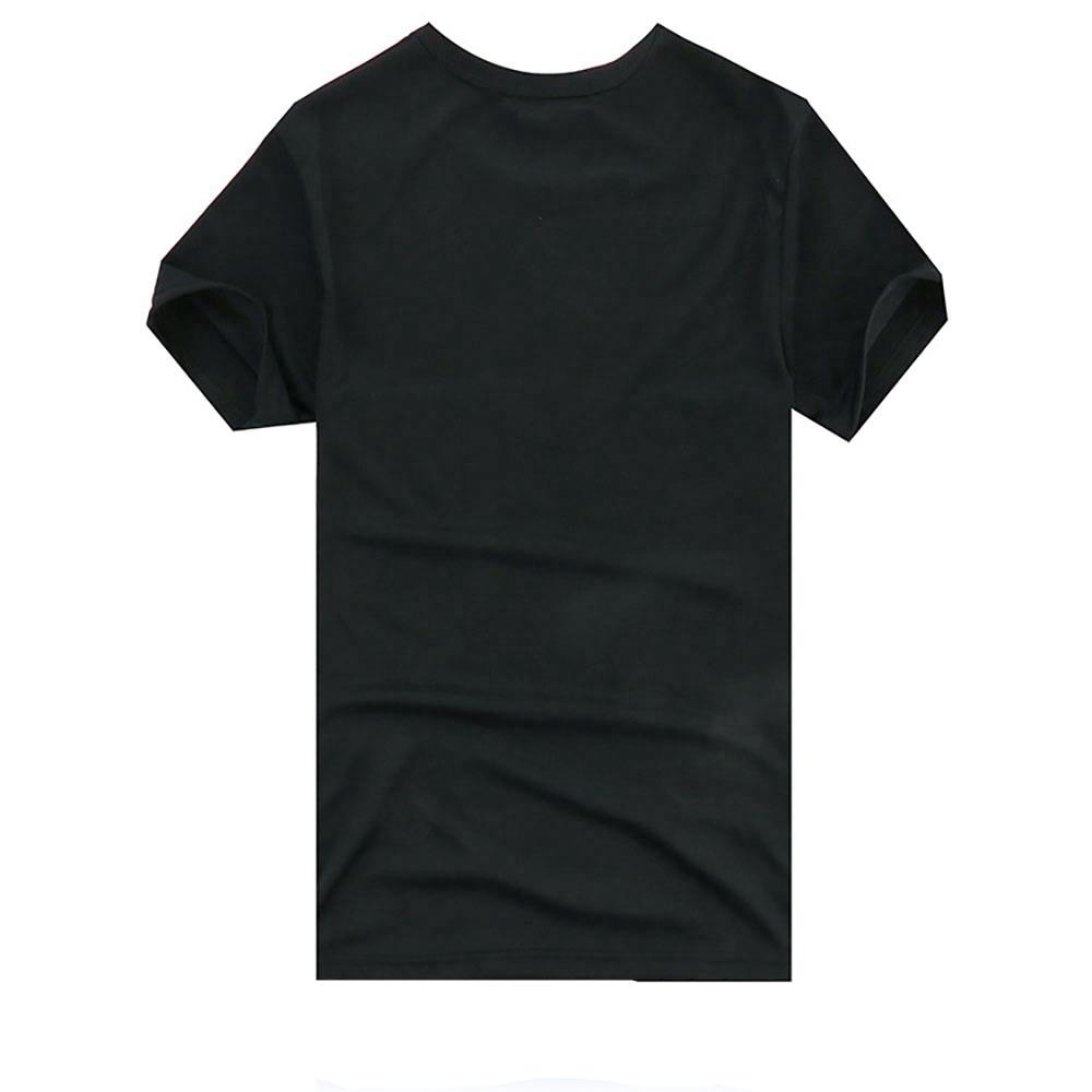 YJ01 Men 3D Printed T-shirt Short Sleeve Round Neck Tops Size XXL - Black