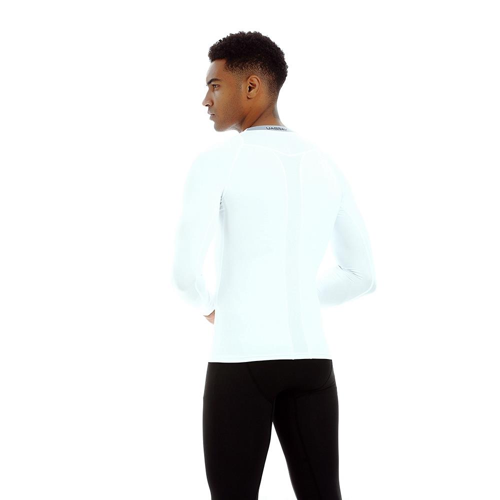 AK34 Men Fitness Sports Training Elastic Long Sleeve Tops T-Shirts Size L - White