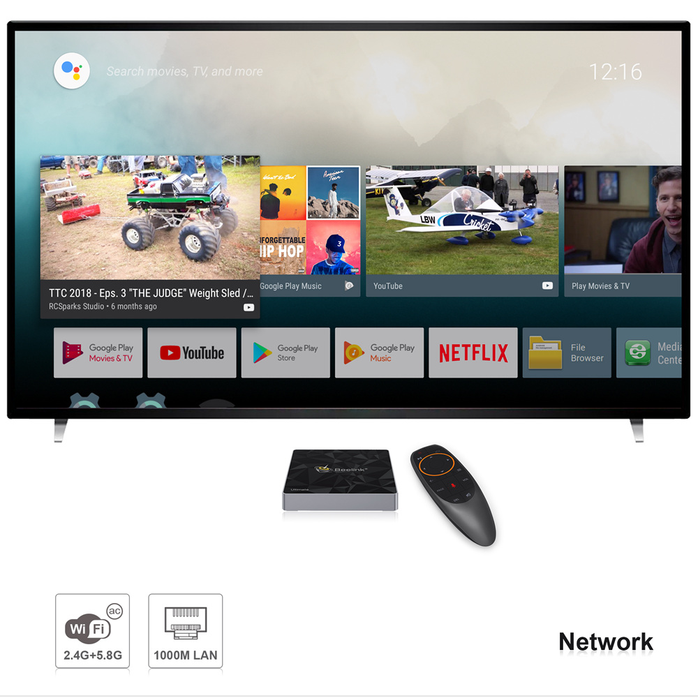 Beelink GT1-A ATV Version Amlogic S912 Android 7.1 DDR3 3GB 32GB eMMC 4K TV BOX with Voice Remote Dual Band WiFi