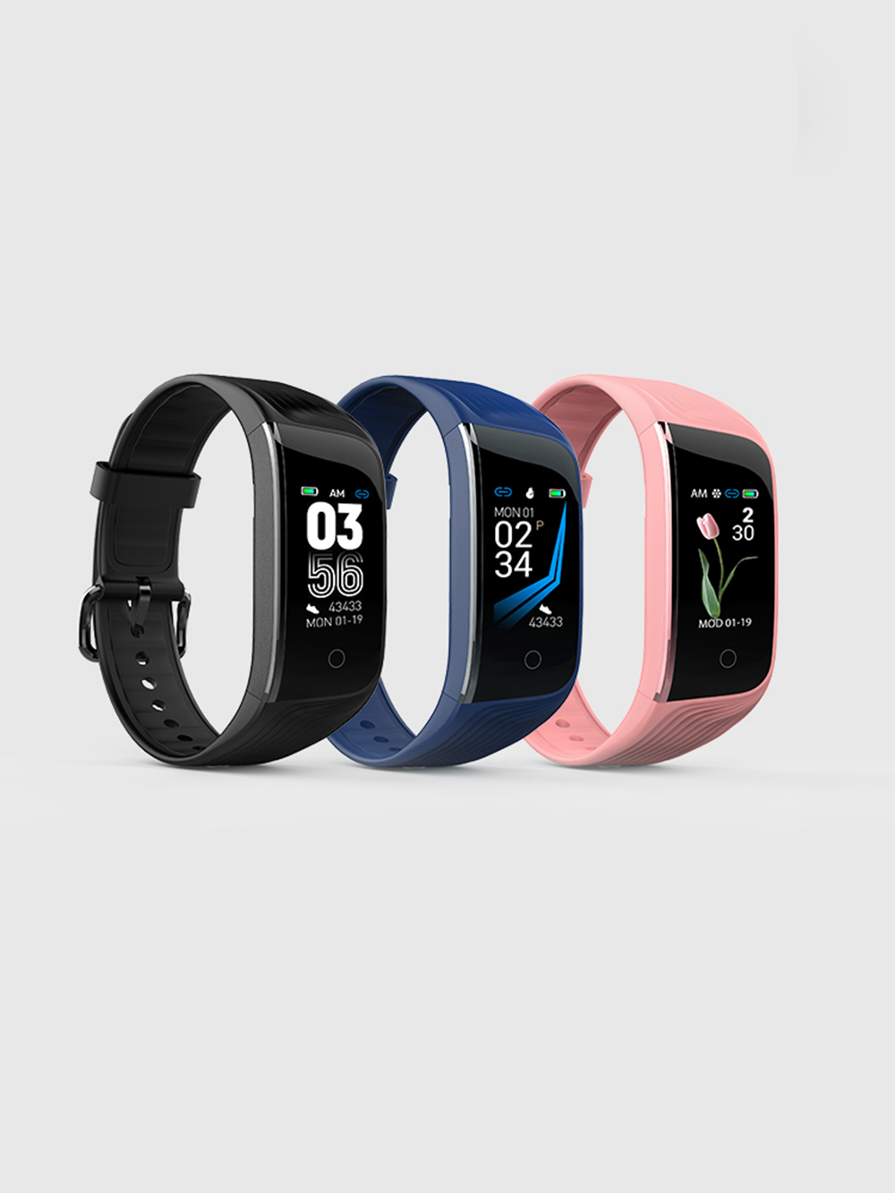 Makibes HR7 Smart Bracelet Sports Fitness Band 0.96 Inch TFT Screen Heart Rate Sleep Monitor IP68 - Blue