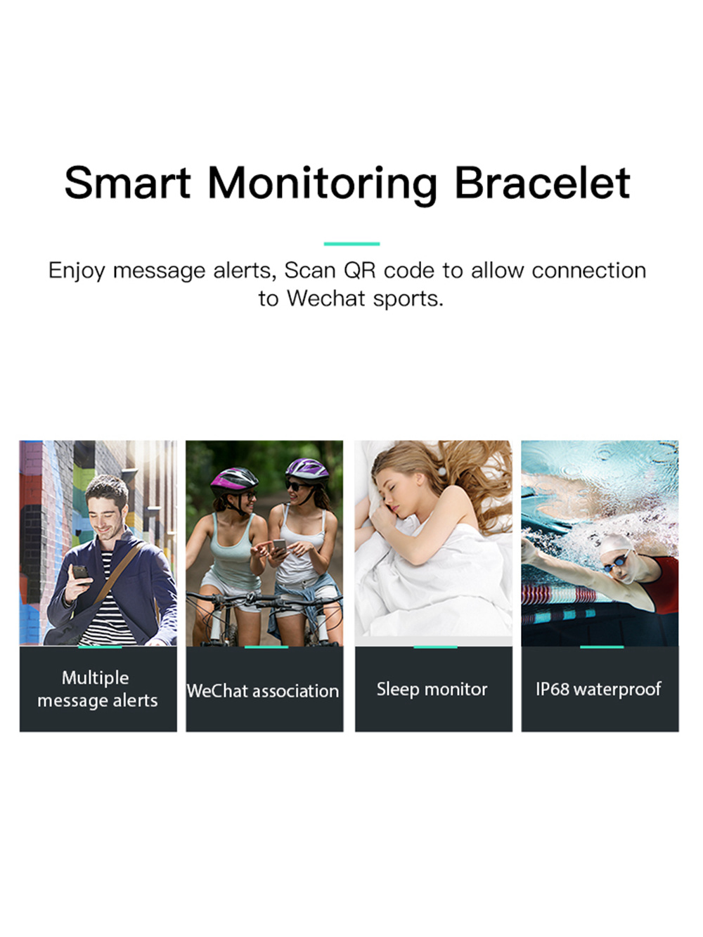 Makibes HR7 Smart Bracelet Sports Fitness Band 0.96 Inch TFT Screen Heart Rate Sleep Monitor IP68 - Blue