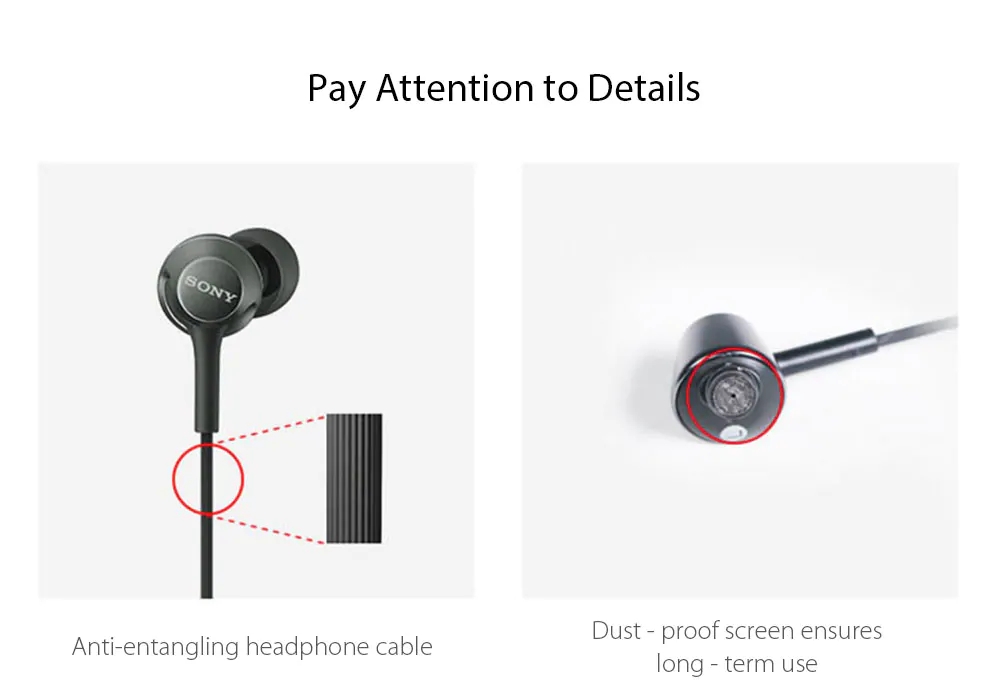 SONY MDR-EX255AP In-ear Wired Earphones Subwoofer Mobile Phone Line Control - Red