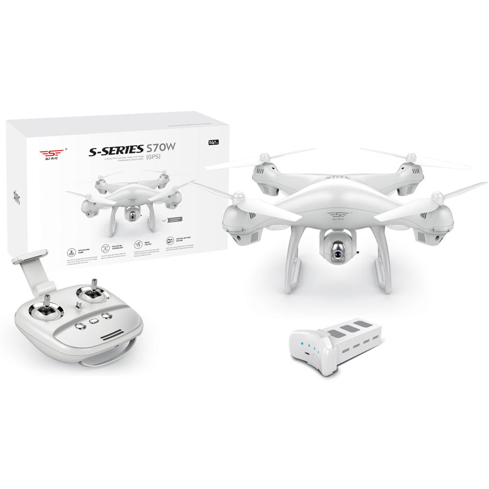 SJRC S70W 1080P 5G WiFi Double GPS RC Drone Follow Me Mode RTF - White