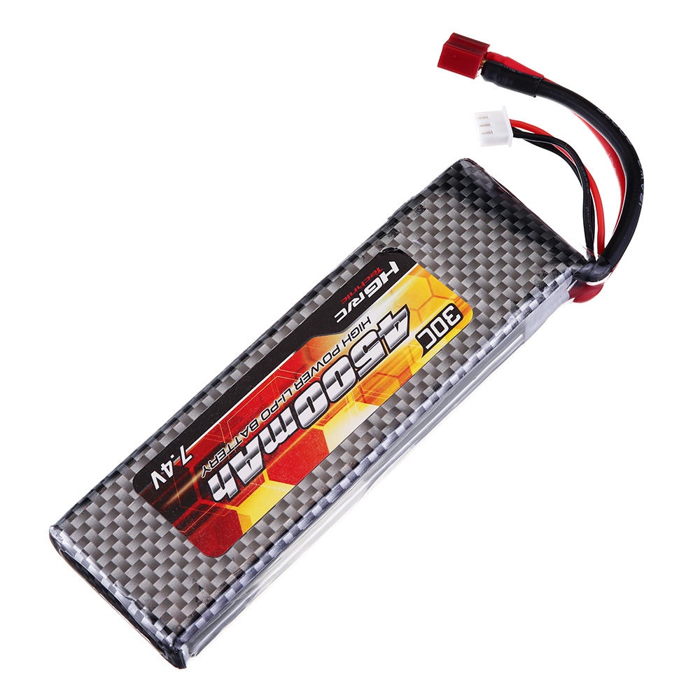 HG RC Car Spare Parts 2S 7.4V 4500mAh 30C Lipo Battery T Plug For P801 P802 P407 P402 P601