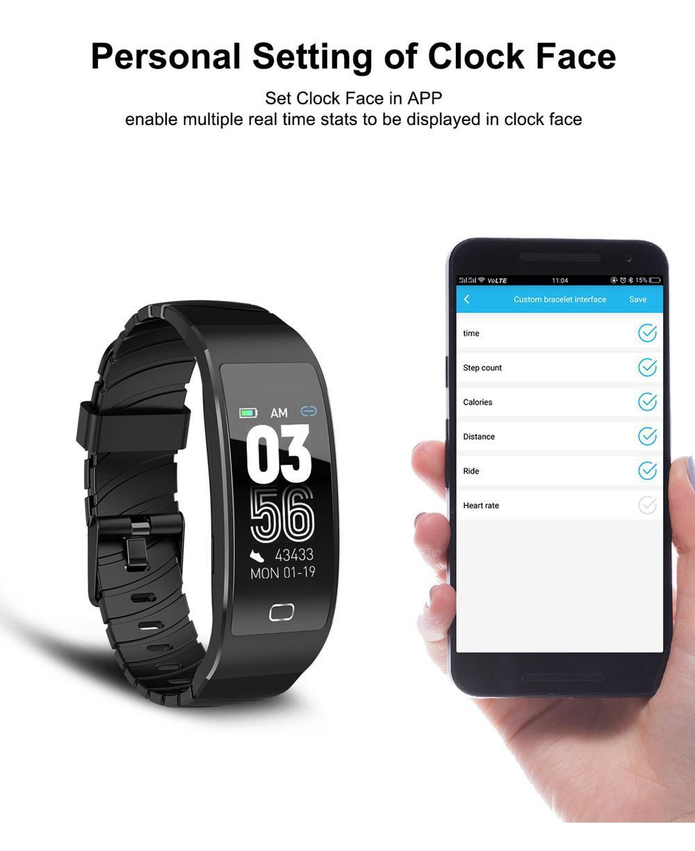 Makibes HR6 Smart Bracelet 0.96 Inch TFT Screen Heart Rate Sleep Monitor IP68 Multi Sports Modes - Black