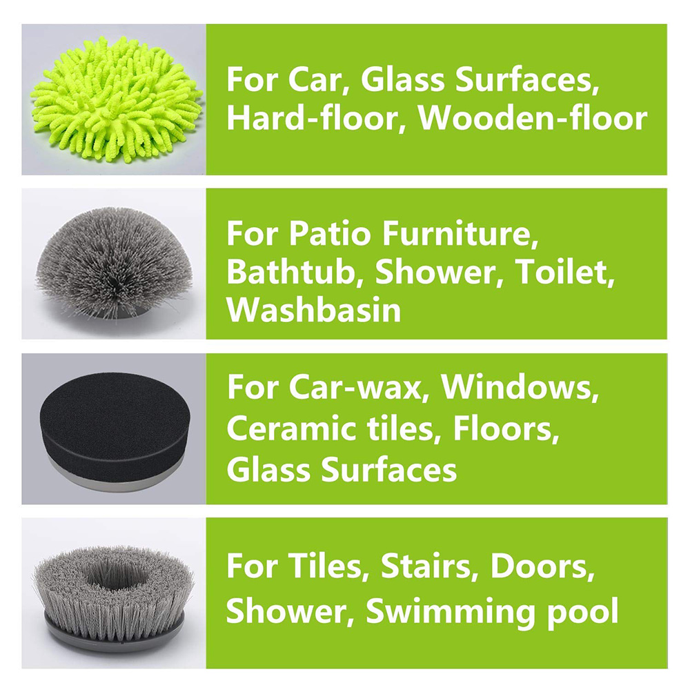 Phaewo Electric Spin Scrubber with LED Display Long Extension Handle Cleaning Brush - White