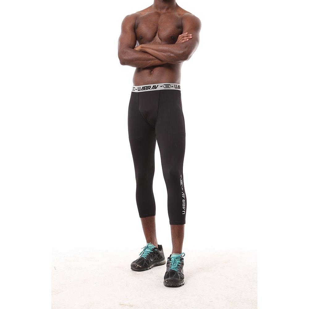 X9 Men Fitness Pants Training Elastic Sports Capri Trousers Size S - Black