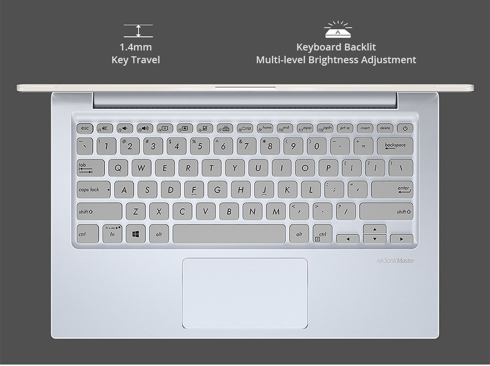Asus ADOL13 Laptop Intel Core i3-8145U Dual Core 13.3 Inch 1920*1080 Intel UHD Graphics 620 4GB RAM 256GB SSD - Silver