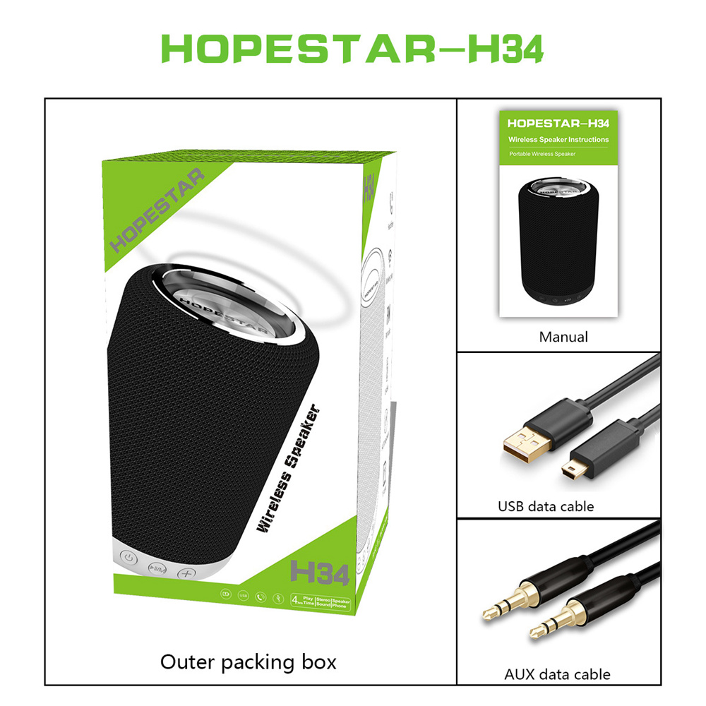 HOPESTAR H34 Wireless Bluetooth Speaker Outdoor Mini Portable Audio Card Computer Phone Player - Blue