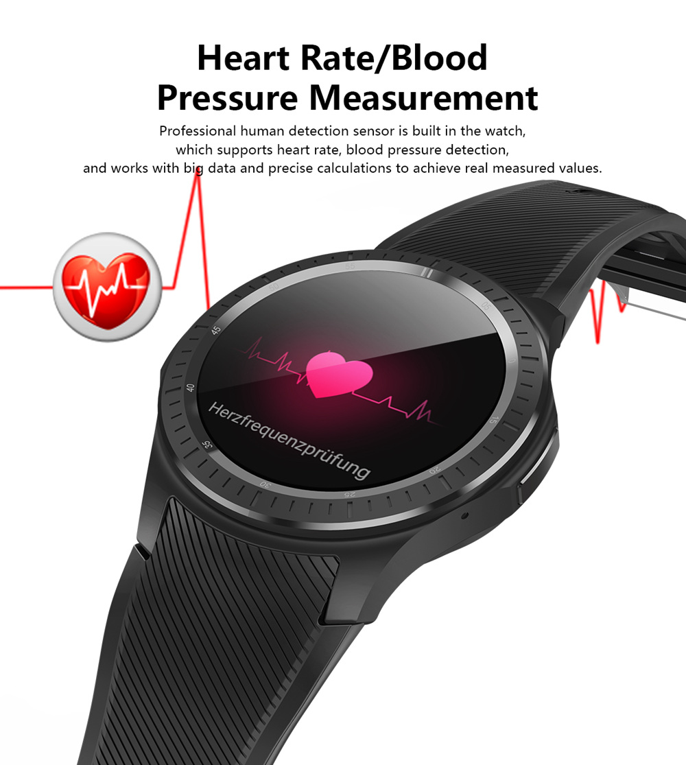 Makibes AT06 4G Smartwatch Phone Android 6.1 MTK6739 Quad Core 1GB RAM 16GB ROM 1.3 Inch IPS Screen IP68 GPS Heart Rate Monitor - Black