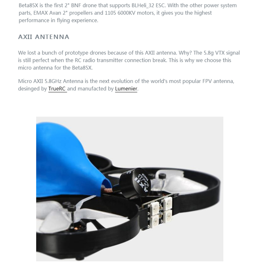 BETAFPV Beta85X HD 85mm Brushless Whoop 2-3S FPV Racing Drone F4 FC OSD Caddx Turtle V2 Camera BNF- TBS Crossfire