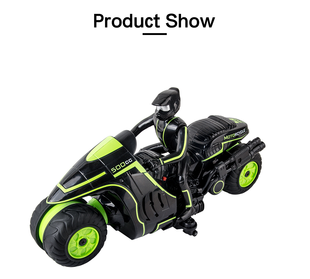 JDRC SY003 2.4G Side-row Special Effects RC Motorcycle RTR - Black + Green