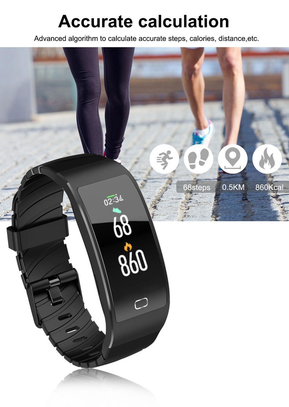 Makibes HR6 Smart Bracelet 0.96 Inch TFT Screen Heart Rate Sleep Monitor IP68 Multi Sports Modes - Black