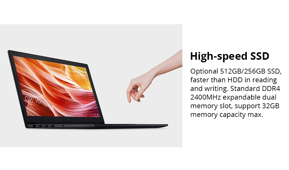 Xiaomi Mi Notebook Pro Intel Core i5-8250U Quad Core 15.6" 1920*1080 8GB DDR4 512GB SSD NVIDIA GeForce MX110 2019 New Version - Dark Grey