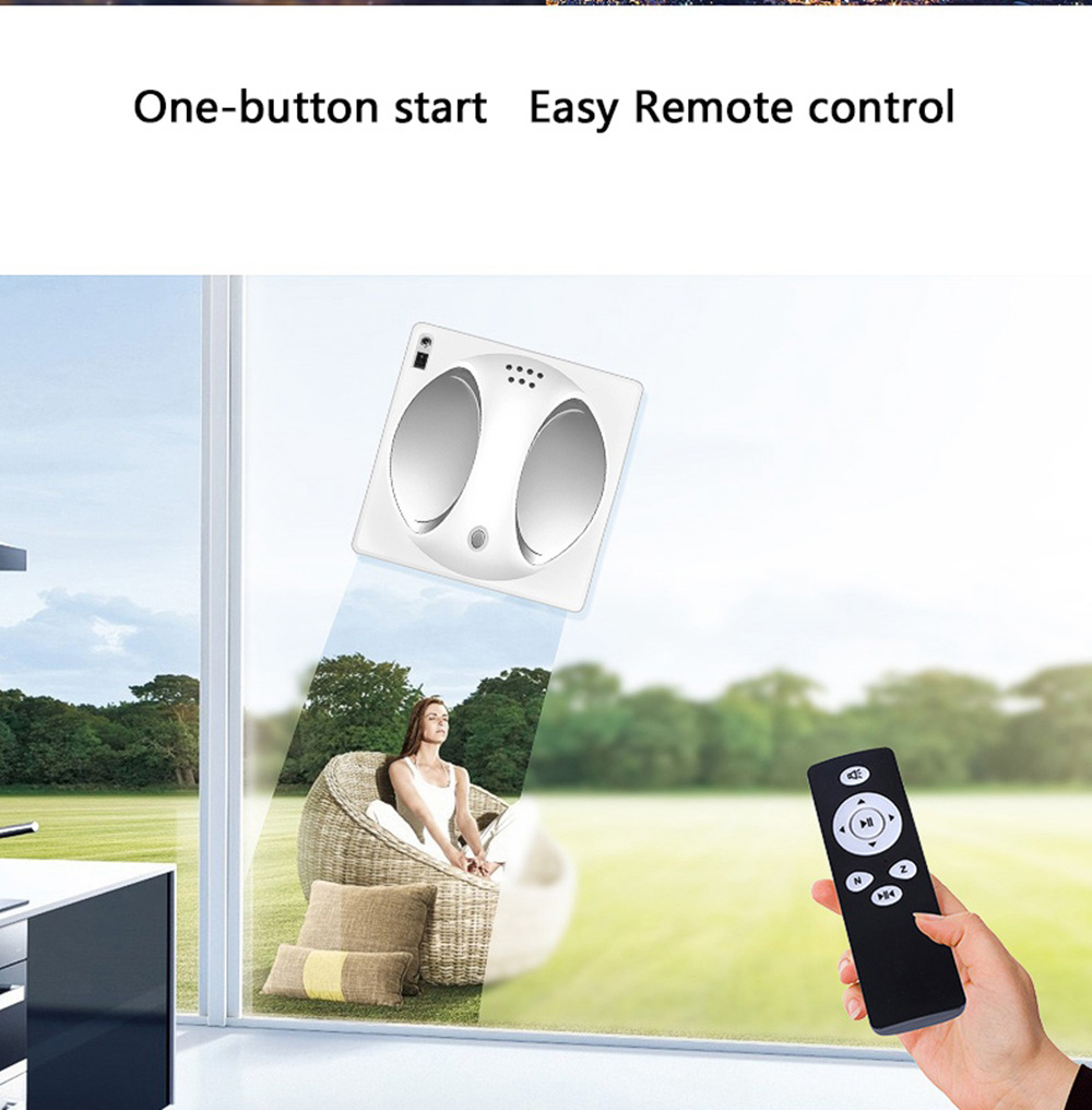 WS - 960 Smart Robotic Window Cleaner Three Cleaning Modes 2800 Pa 30 Minutes - White