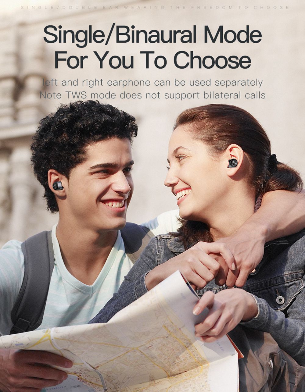 Awei T8 TWS Bluetooth 4.2 3D Stereo Wireless In-Ear Earphones Charging Box 700 mAh - Black