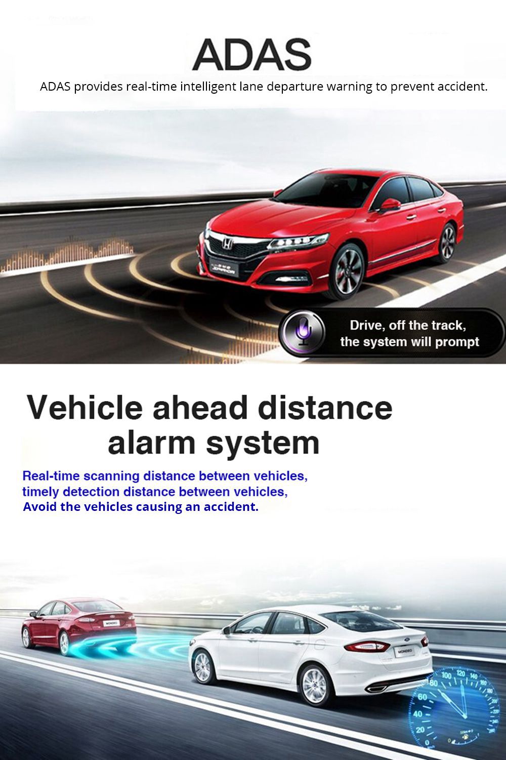 Anytek G66 Novatek 1080P 3.5'' Touch Screen Dual Lens Car DVR with G-Sensor Night Vision 170 Degree Wide Angle