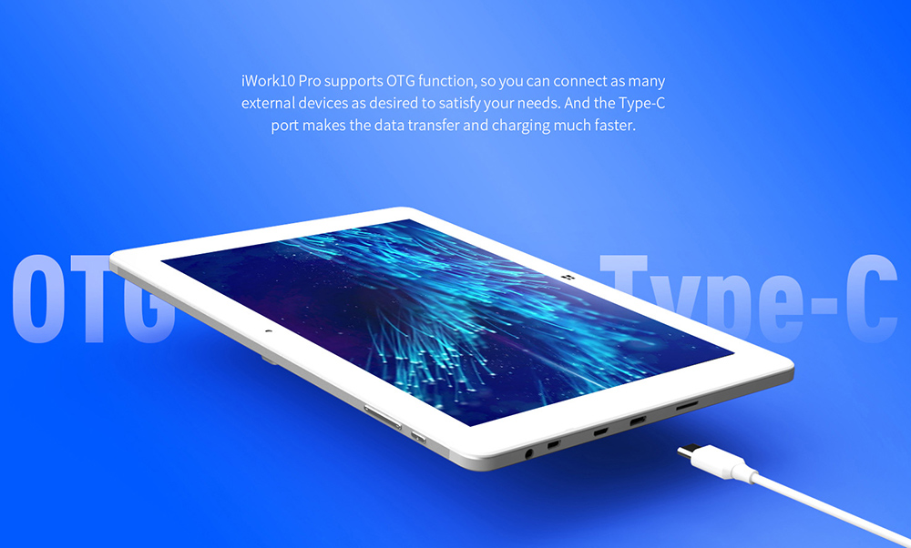 Alldocube Cube iWork10 Pro 2-in-1 10.1 Inch 1920*1200 Tablet Intel Cherry Trail Z8350 Windows10+Android5.1 Dual Boot Quad Core 4GB RAM 64GB Rom - White+Silver