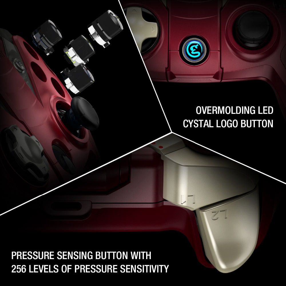 GameSir M2 MFi Bluetooth Gamepad Wireless Game Controller for iOS iPhone iPod Mac Apple TV with Bracket - Red