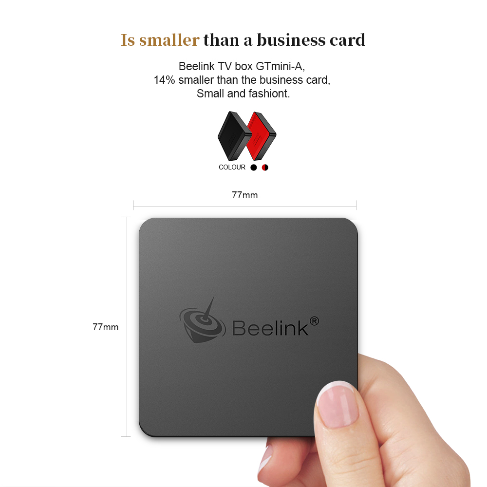 Beelink GTmini-A Amlogic S905X2 Android 9.0 4GB DDR4 64GB eMMC 4K TV Box with Voice Remote Dual Band WiFi Gigabit LAN Bluetooth USB3.0