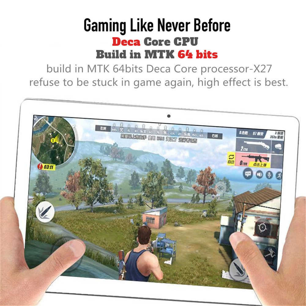 Binai G10Max 4G Phablet MTK6797X Deca Core 10.1" IPS 2.5K Screen 2560*1600 4GB RAM 64GB ROM Android 8.0 - Silver