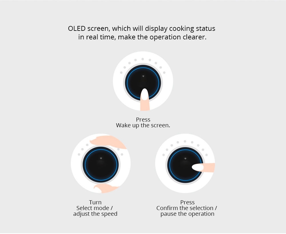 Xiaomi Mijia 8-speed Blender 1000W Motor 24 Hours Pre-set OLED Rotate Screen - White