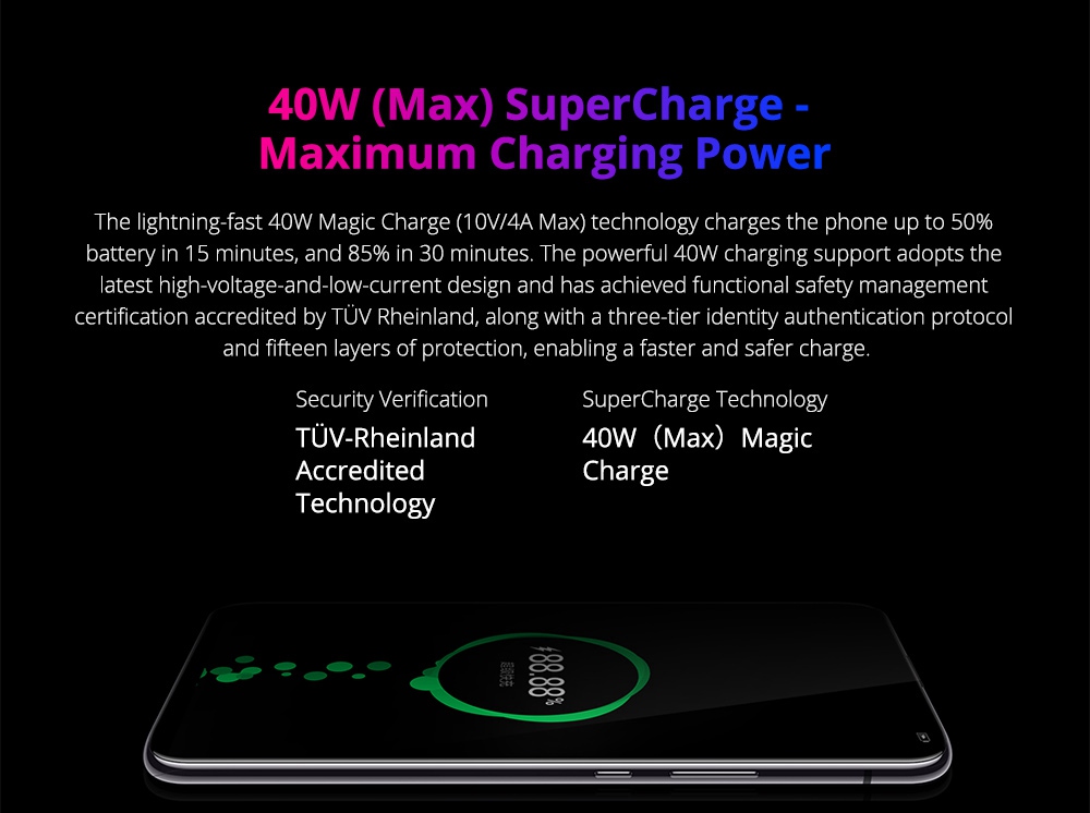 HUAWEI Honor Magic 2 6.39 Inch 4G LTE Smartphone Kirin 980 8GB 128GB 16.0MP+24.0MP+16.0MP Triple Rear Cameras Android 9.0 Type-C NFC In-display Fingerprint - Blue