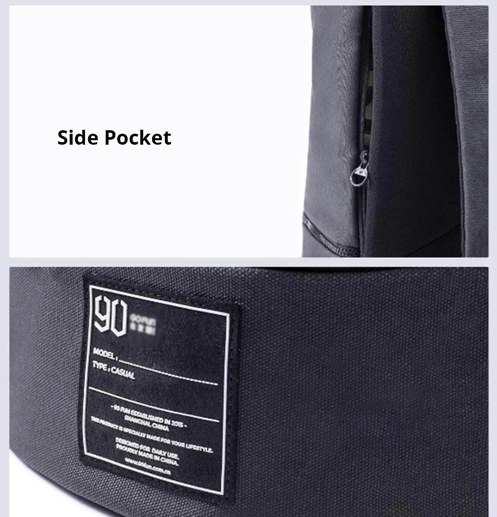 Xiaomi 90FUN Casual Outdoor Travel Backpack 13 Inch Laptop Bag Size S - Black