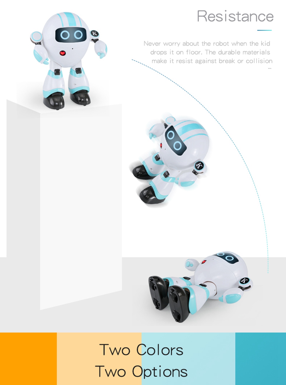 JJRC R14 KAQI-YOYO 2.4G Intelligent Programming RC Robot for Early Education - Orange
