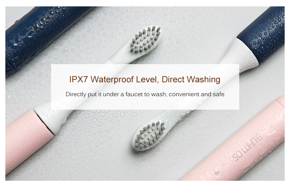 Xiaomi SO WHITE EX3 Sonic Electric Toothbrush Oral Cleaner IPX7 Water Resistant 3 Vibration Modes - Blue