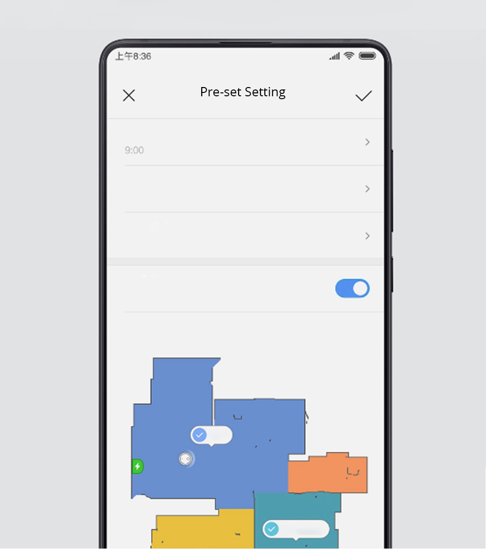 Xiaomi Mijia 1S Robot Vacuum Cleaner LDS + Visual Navigation 2000Pa Suction AI Image Recognition APP Zoned Cleaning Virtual Wall 5200mAh - White