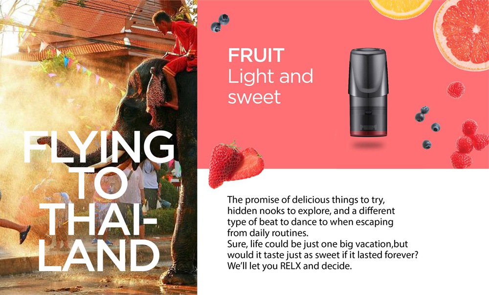 3PCS Original RELX Replacement E-liquid for RELX E-Cigarette - Fruit