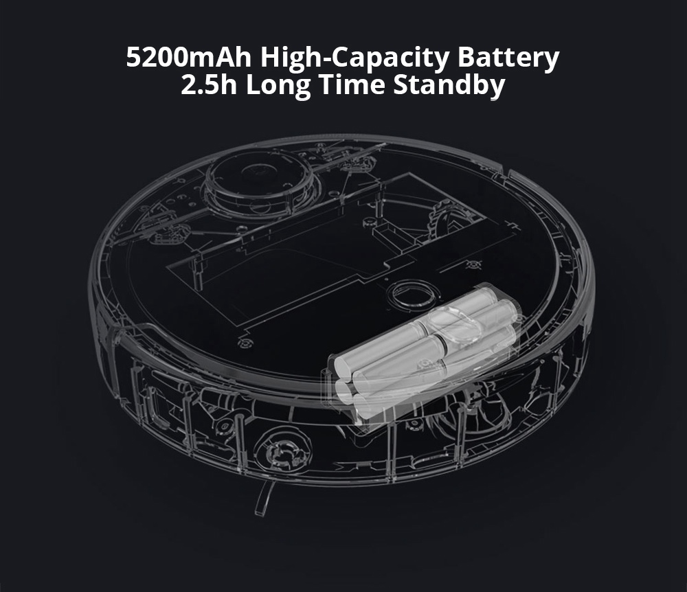 Xiaomi Mijia 1S Robot Vacuum Cleaner LDS + Visual Navigation 2000Pa Suction AI Image Recognition APP Zoned Cleaning Virtual Wall 5200mAh - White