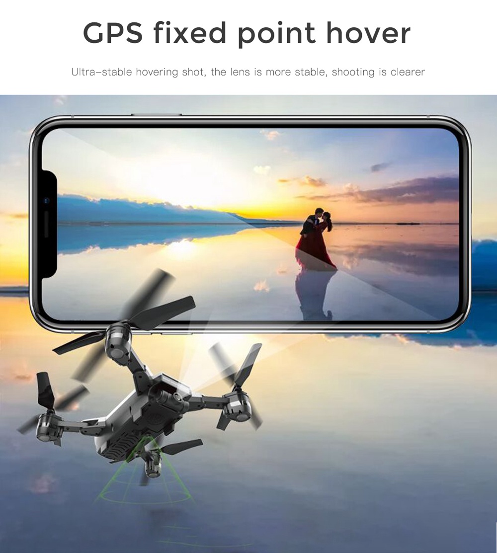 JDRC JD-20 GPS 5G WIFI RC Quadcopter Drone With 1080P Wide-angle Camera Follow Me Mode RTF - Two Batteries Version