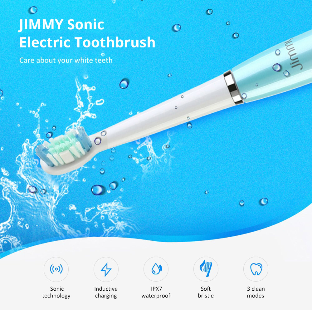 Xiaomi JIMMY ETB301 Sonic Electric Toothbrush IPX7 Water Resistant 31000 Vibrations Deep Clean - Blue
