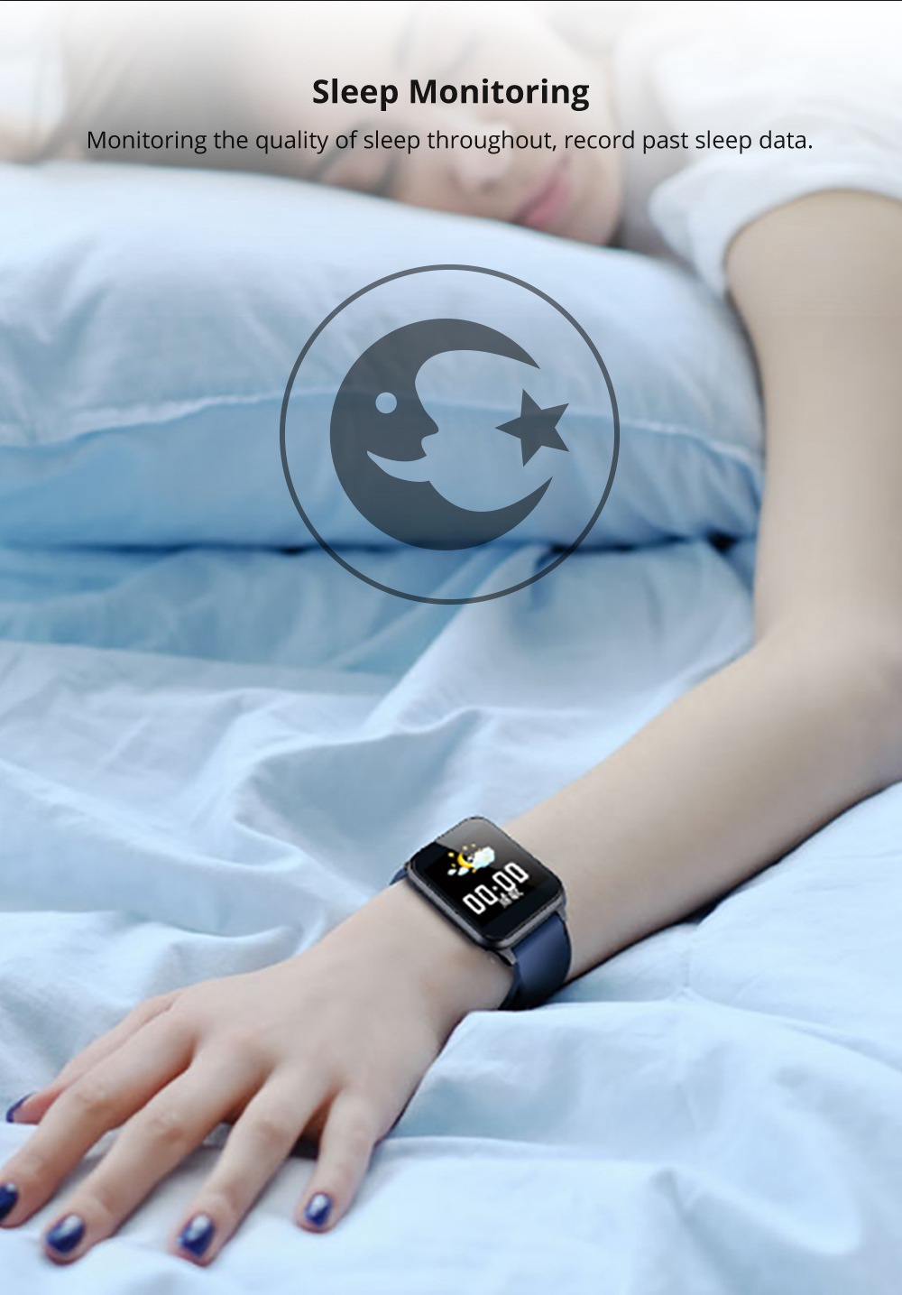 Makibes B02 Smartwatch 1.3 inch Round TFT IP67 Water Resistant Fitness Tracker Blood Pressure Color UI Wristband - Black