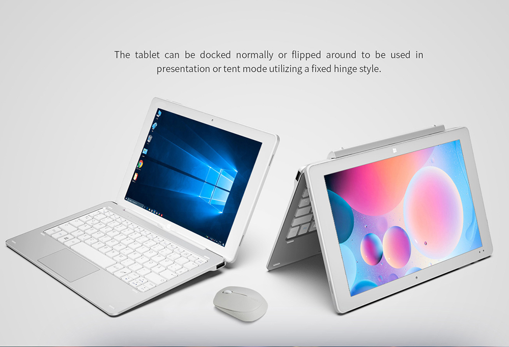 Alldocube Cube iWork10 Pro 2-in-1 10.1 Inch 1920*1200 Tablet Intel Cherry Trail Z8350 Windows10+Android5.1 Dual Boot Quad Core 4GB RAM 64GB Rom - White+Silver