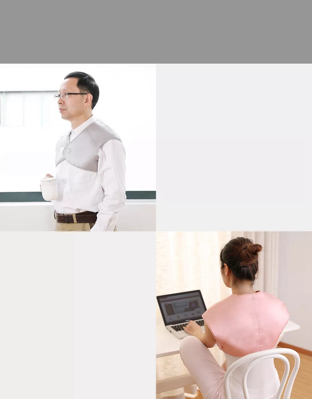 Xiaomi PMA T10 Graphene Heating Neck Shoulder Shawl USB Rechargeable Size M - Grey