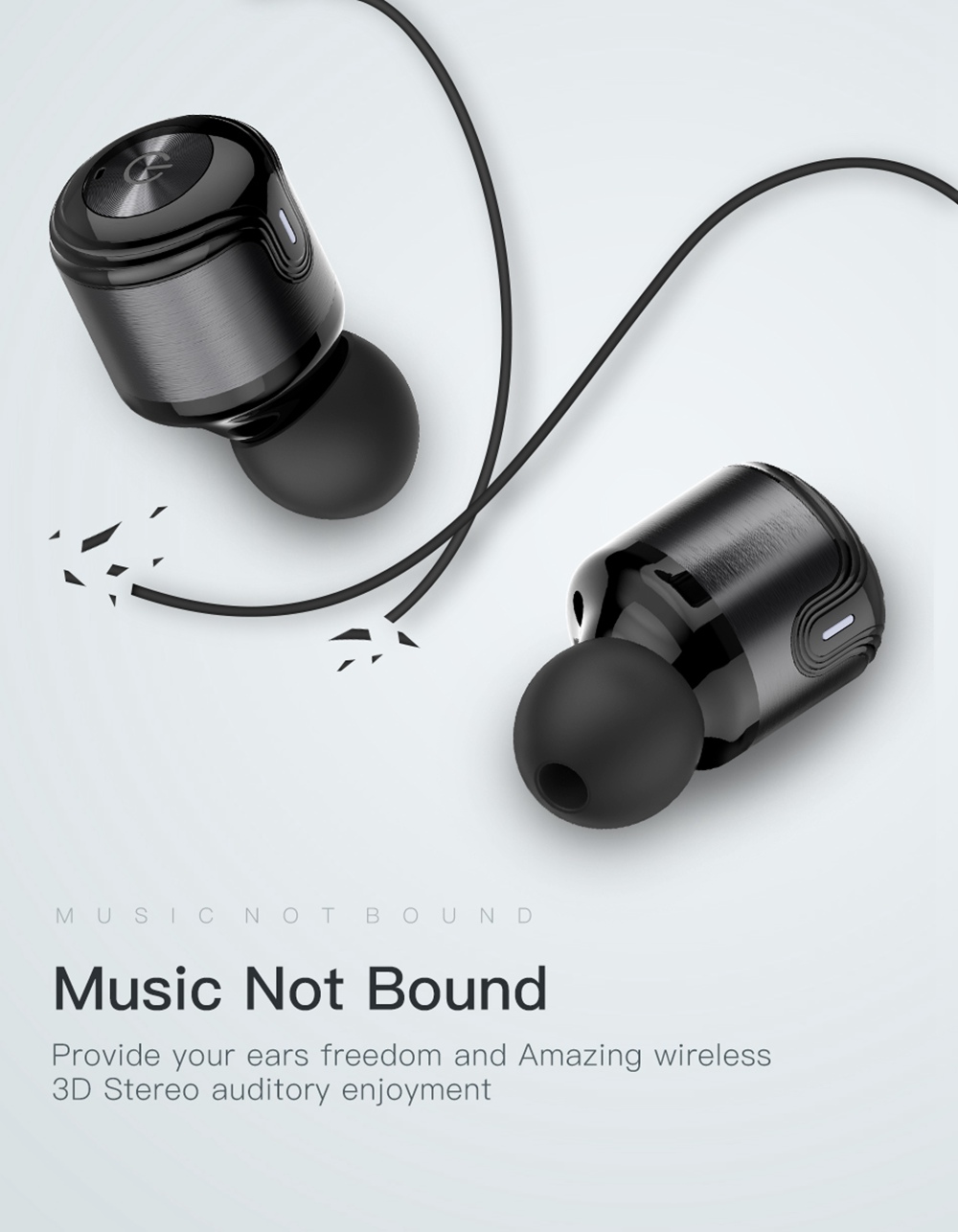 Awei T8 TWS Bluetooth 4.2 3D Stereo Wireless In-Ear Earphones Charging Box 700 mAh - Black