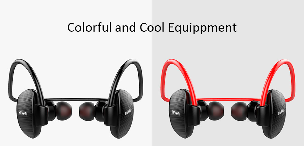 Awei A847BL Blutooth Earphones CVC 6.0 Noise Reduction IPX4 Water Resistant - Red