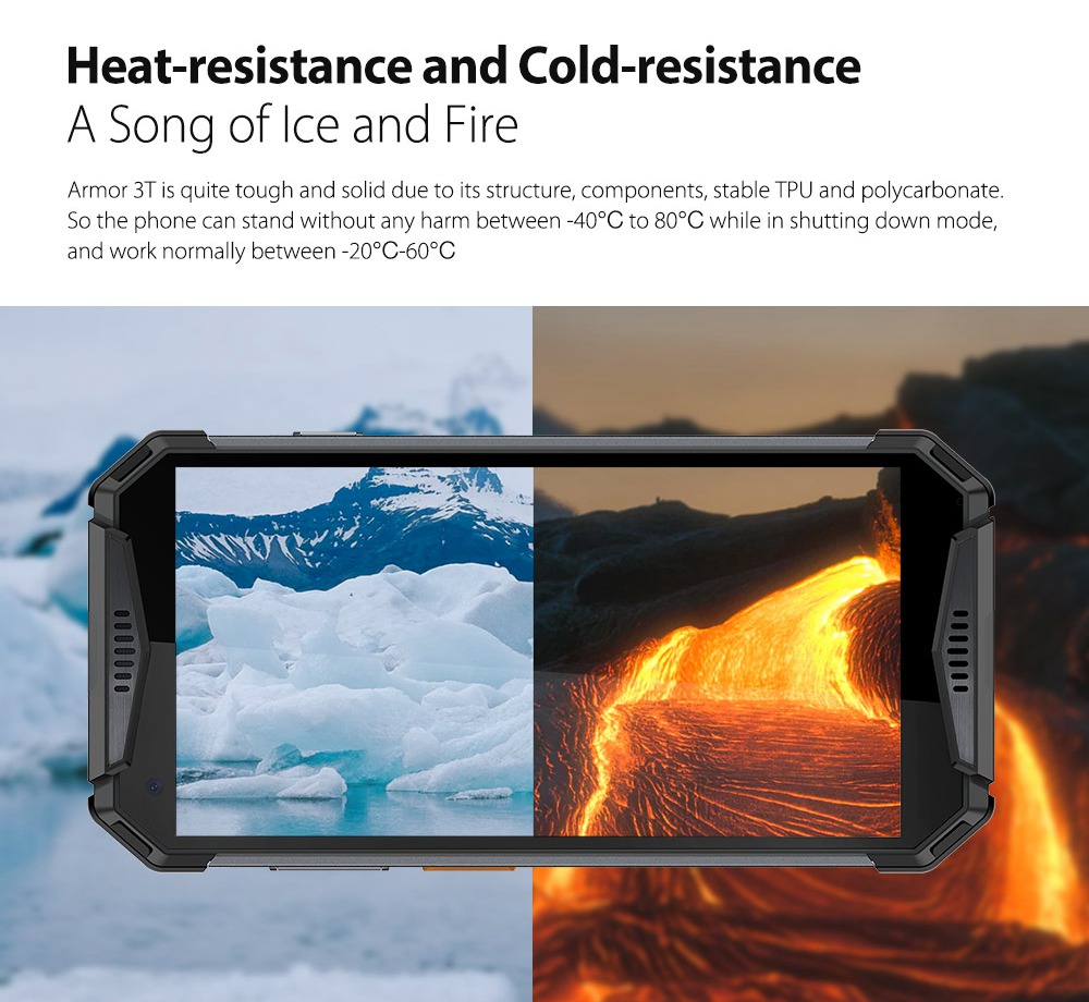 Ulefone Armor 3T 5.7 Inch 4G LTE Smartphone MT6763T 4GB 64GB 21.0MP Rear Camera Android 8.1 IP68 NFC 10300mAh Walkie Talkie - Orange