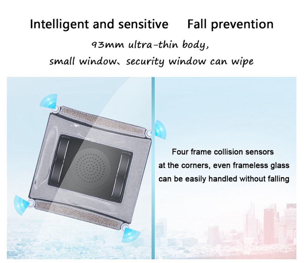 WS - 960 Smart Robot Vacuum Window Cleaner Smart Cleaning - Silver