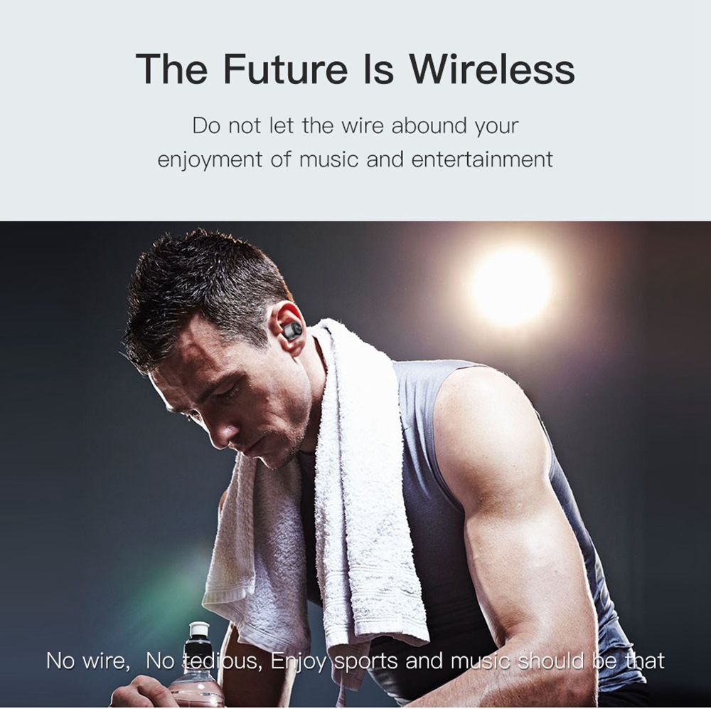 Awei T8 TWS Bluetooth 4.2 3D Stereo Wireless In-Ear Earphones Charging Box 700 mAh - Black