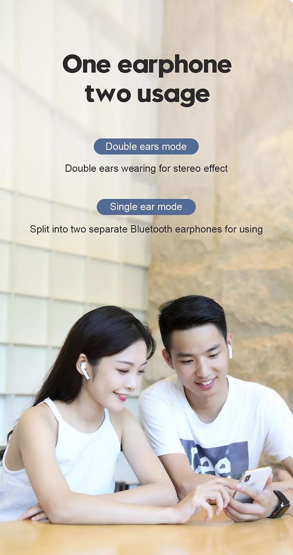 Joyroom JRT03S TWS Bluetooth 5.0 Earbuds Noise Reduction - White