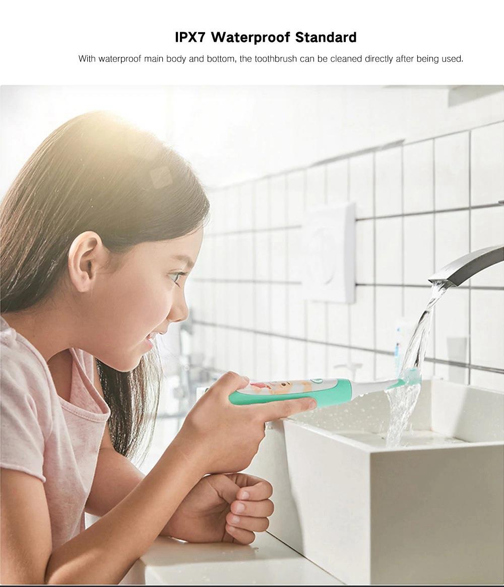 SOOCAS C1 Children Sonic Electric Toothbrush Cartoon Design Antibacterial Water Resistant Two Cleaning Modes - White